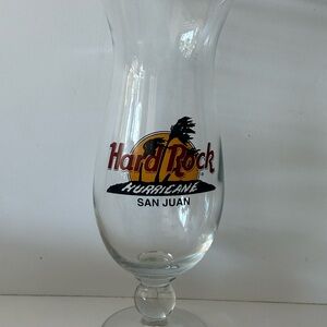 Hard Rock Cafe San Juan Hurricane Glass - Red and Yellow Logo